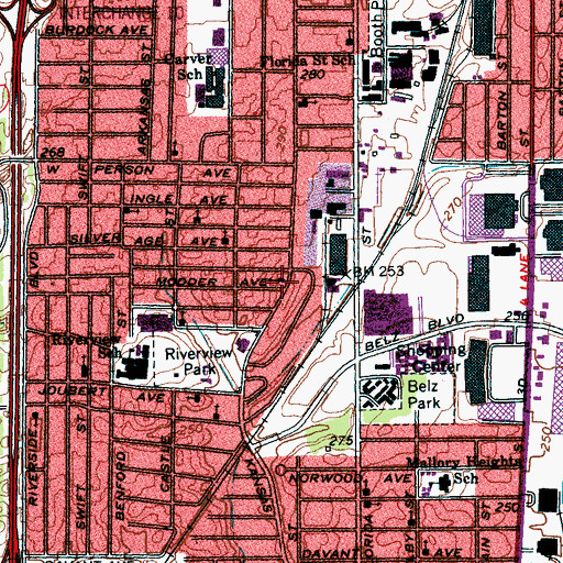 Topographic Map of Shady Grove Baptist Church, TN
