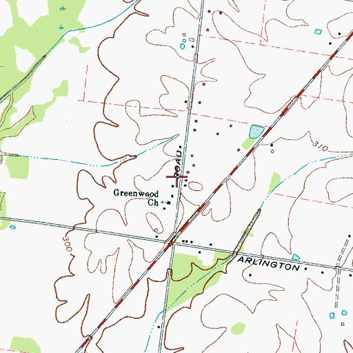 Topographic Map of Shady Grove School (historical), TN
