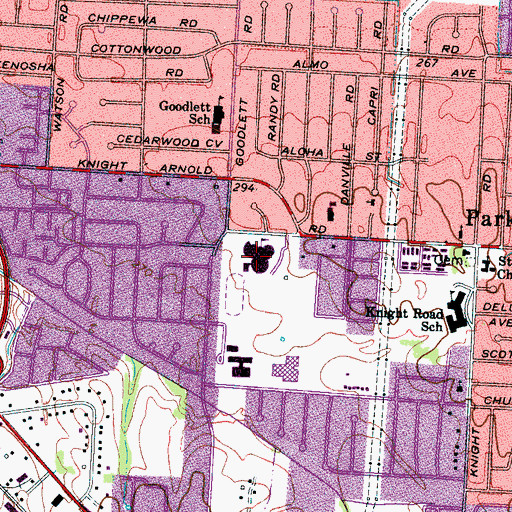 Topographic Map of Sheffield School, TN