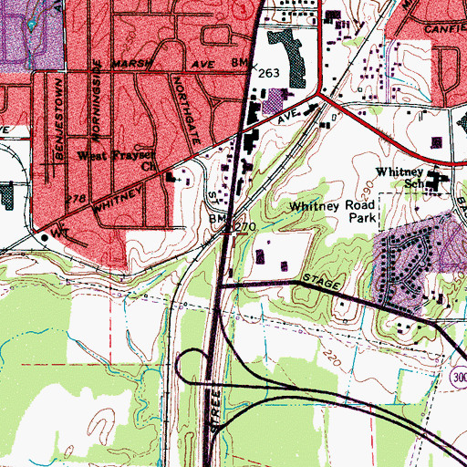 Topographic Map of Shirley Park Church, TN