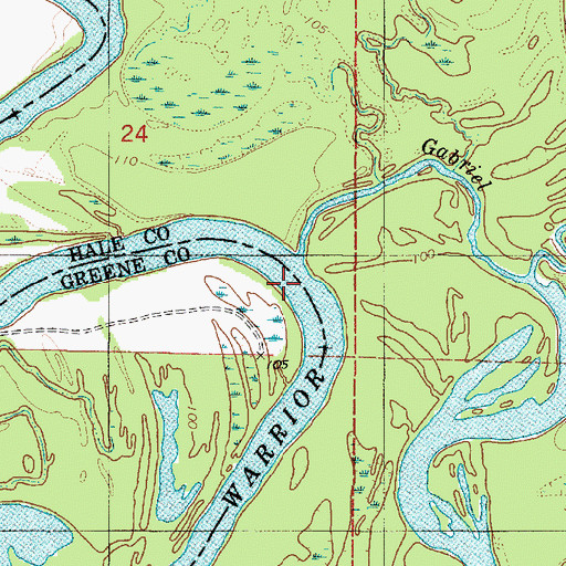 Topographic Map of Cleveland Shoals, AL