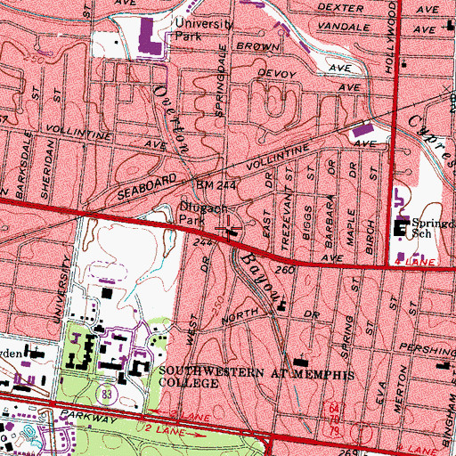 Topographic Map of Springdale Church of Christ, TN
