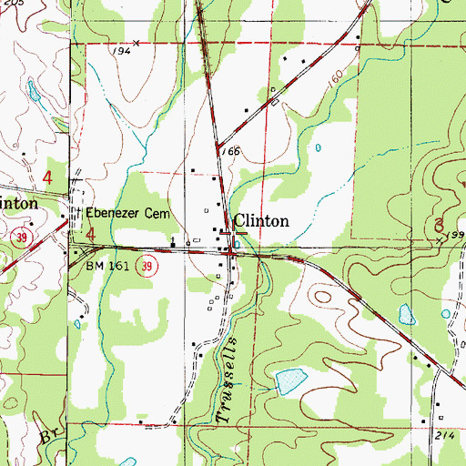 Topographic Map of Clinton Church (historical), AL