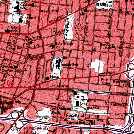 Topographic Map of The Inspirational Church, TN