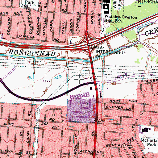 Topographic Map of The Mall of Memphis Shopping Center, TN