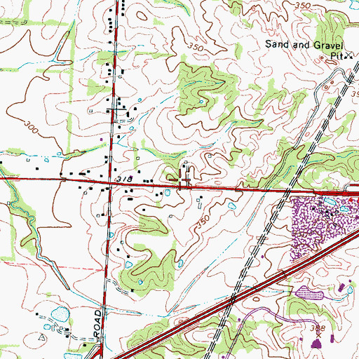 Topographic Map of Toll Gate Cemetery, TN