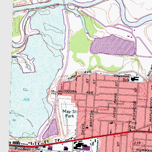 Topographic Map of Trezevant Pumping Station, TN