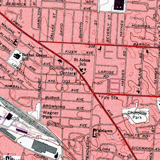 Topographic Map of Trippeer Village Shopping Center, TN