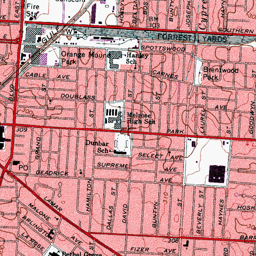 Topographic Map of Trueway Church of Jesus Christ, TN