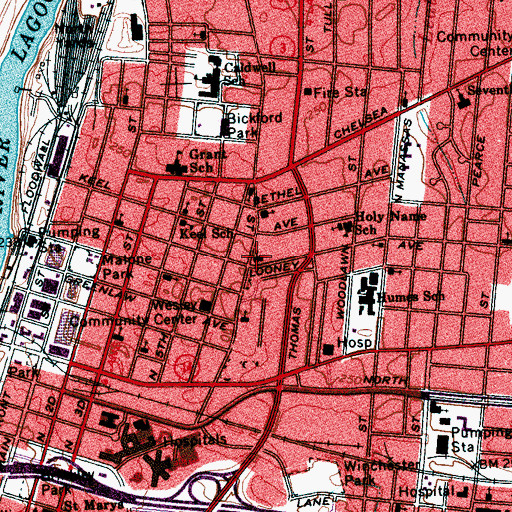 Topographic Map of United Methodist Neighborhood Center, TN