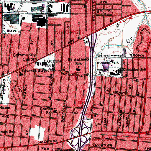 Topographic Map of Vollintine Avenue Baptist Church, TN