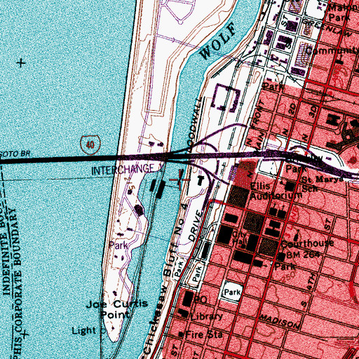 Topographic Map of Volunteer Park Marina, TN