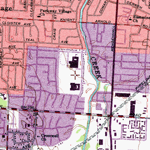 Topographic Map of Walter K Singleton Park, TN