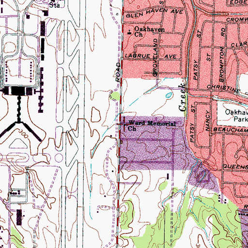 Topographic Map of Ward Memorial Church, TN