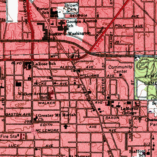 Topographic Map of Warner Temple African Methodist Episcopal Zion Church, TN