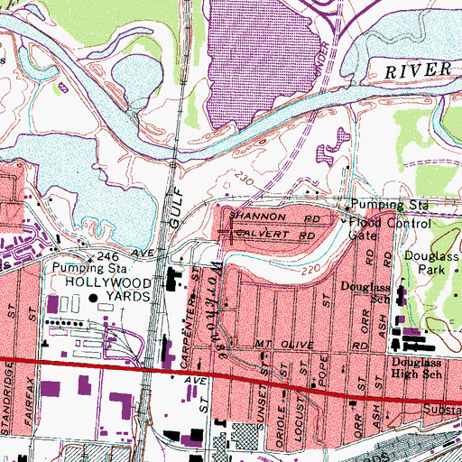 Topographic Map of Watkins Chapel Christian Methodist Episcopal Church, TN