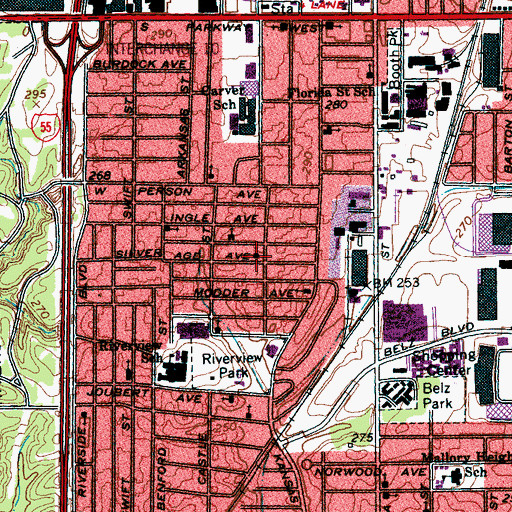 Topographic Map of Wayman Chapel African Methodist Episcopal Church, TN