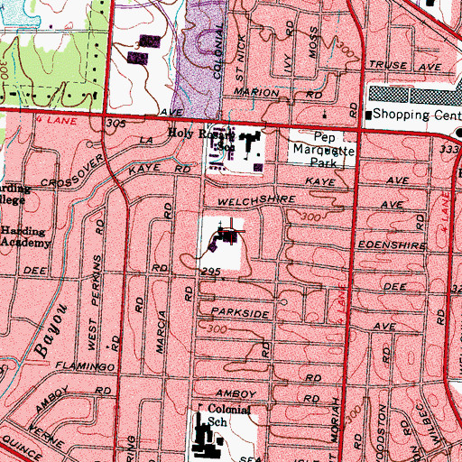 Topographic Map of White Station Church of Christ, TN