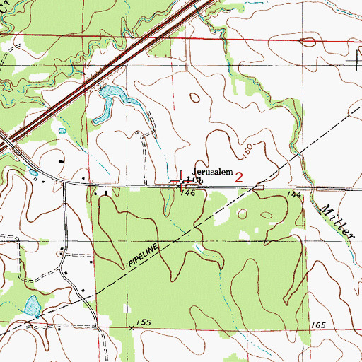Topographic Map of Cooks Chapel Number 2 Church, AL