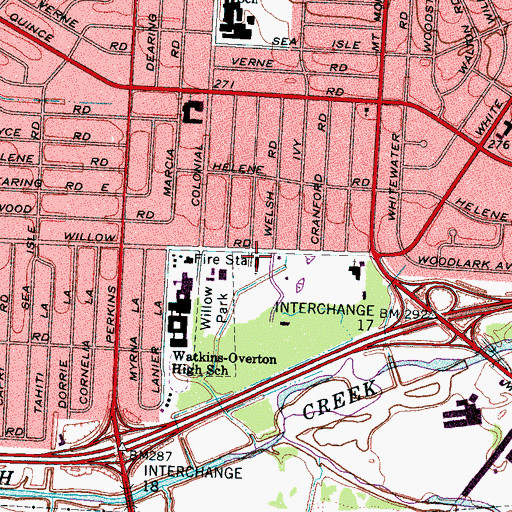 Topographic Map of Willow Park Baptist Church, TN