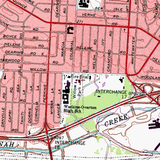 Topographic Map of Willow Road Park Community Center, TN