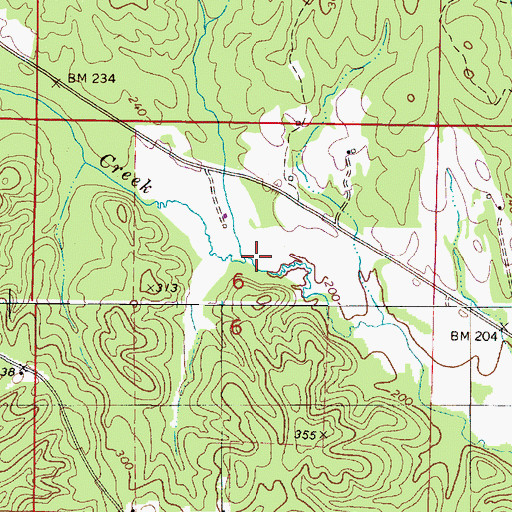Topographic Map of Copperas Springs, AL
