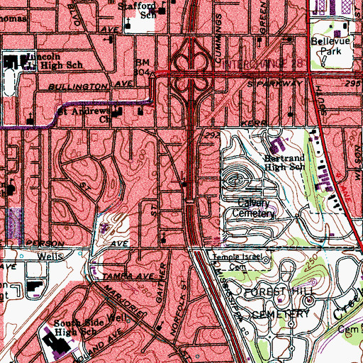 Topographic Map of Wings of Healing Missionary Baptist Church, TN
