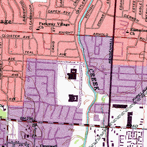 Topographic Map of Wooddale High School, TN
