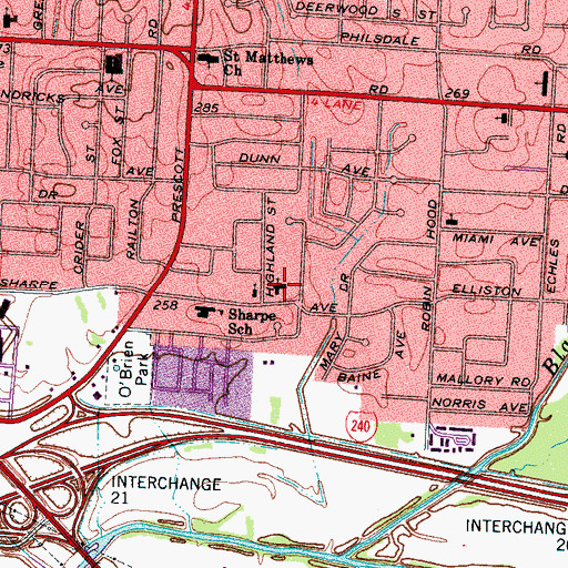 Topographic Map of Word of Faith Christian Academy, TN