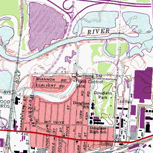 Topographic Map of Workhouse Bayou Pumping Station, TN