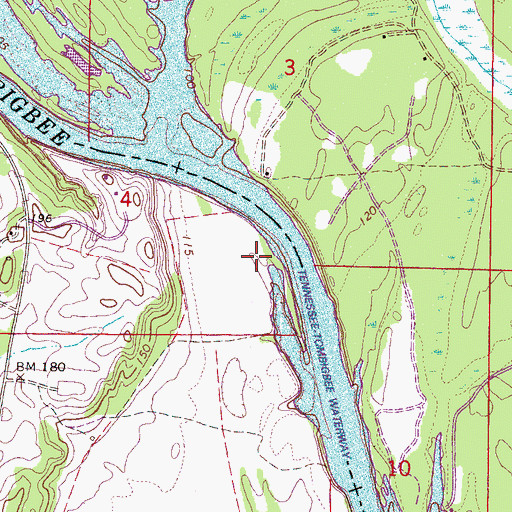 Topographic Map of Craigs Ferry (historical), AL