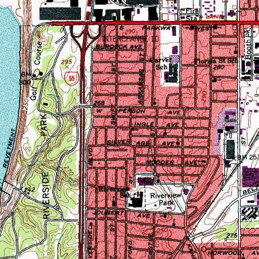 Topographic Map of Bethlehem Baptist Church, TN