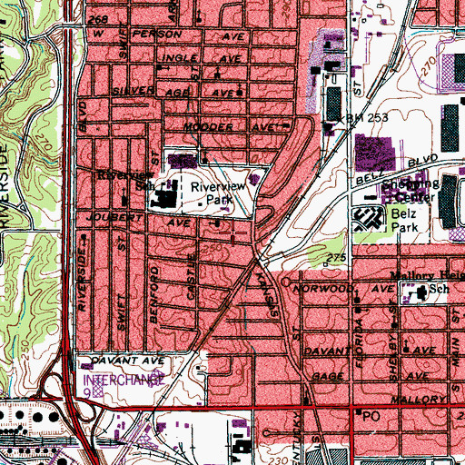 Topographic Map of First Baptist Church, TN