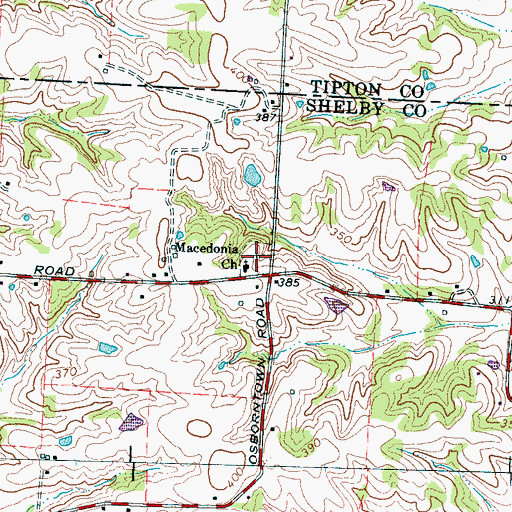 Topographic Map of Macedonia Cemetery, TN