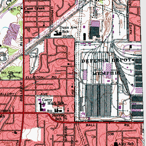 Topographic Map of Macedonia Missionary Baptist Church, TN