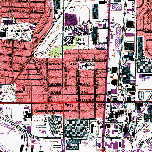 Topographic Map of McKellar Avenue Church of Christ, TN