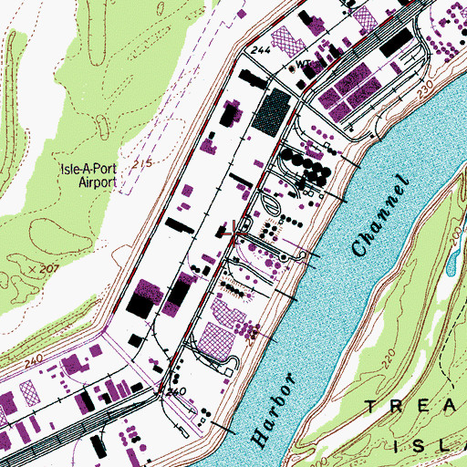 Topographic Map of Memphis Industrial Harbor, TN