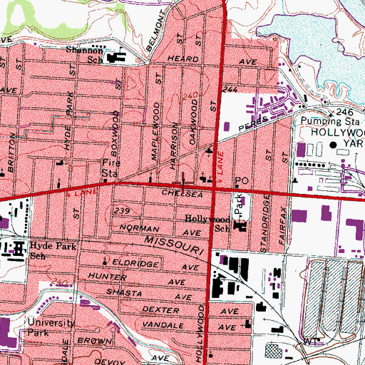 Topographic Map of Messiah Baptist Church, TN