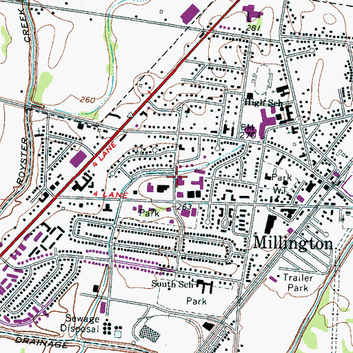 Topographic Map of Millington City Hall, TN