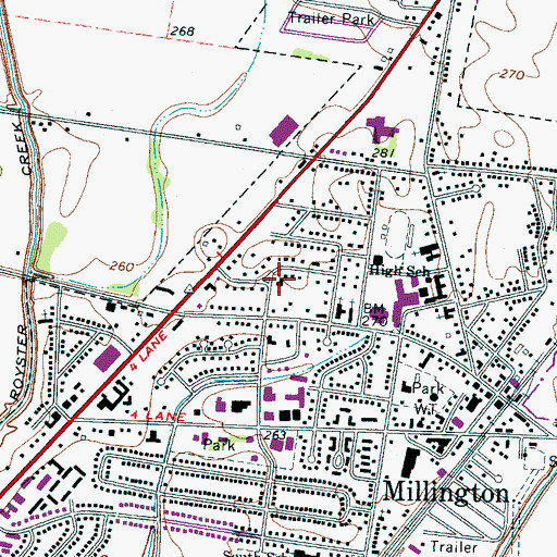 Topographic Map of Millington Presbyterian Church, TN