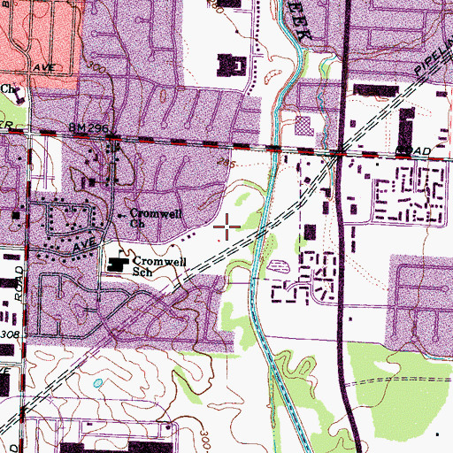 Topographic Map of Mooney Park, TN