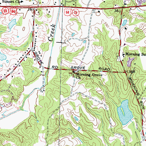 Topographic Map of Morning Grove Cemetery, TN