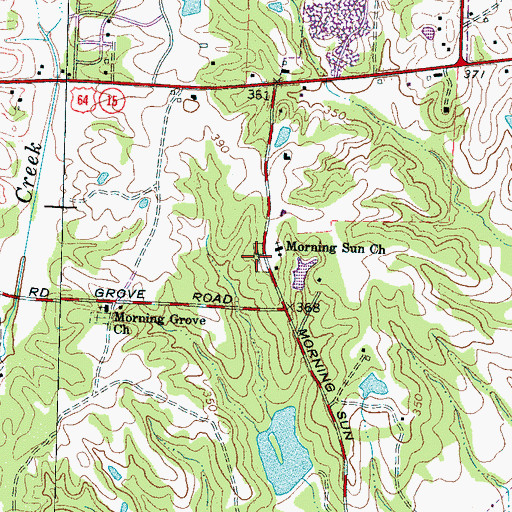 Topographic Map of Morning Sun Cemetery, TN