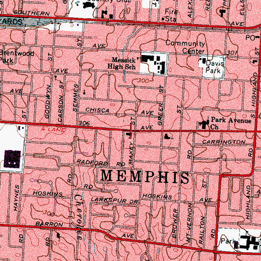 Topographic Map of Morning Star Church, TN