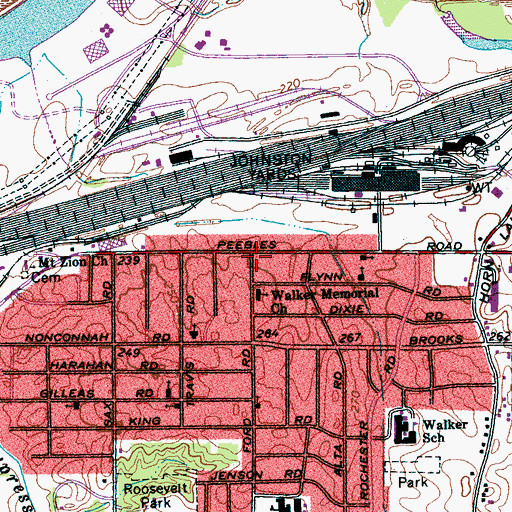 Topographic Map of Mount Carmel Church of God, TN