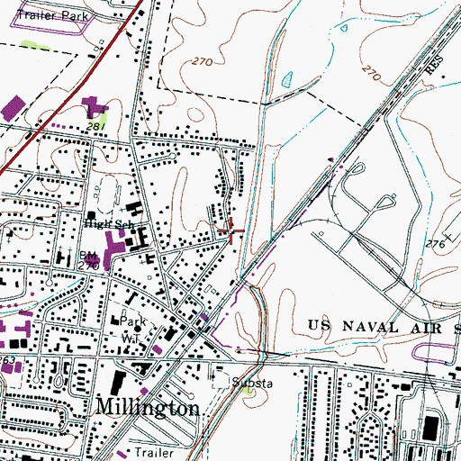 Topographic Map of Mount Olive Methodist Church (historical), TN