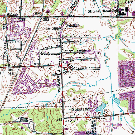Topographic Map of Mount Pisgah Cemetery, TN