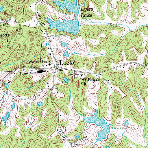 Topographic Map of Mount Pisgah Cemetery, TN