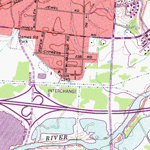 Topographic Map of Mount Pleasant Missionary Baptist Church, TN