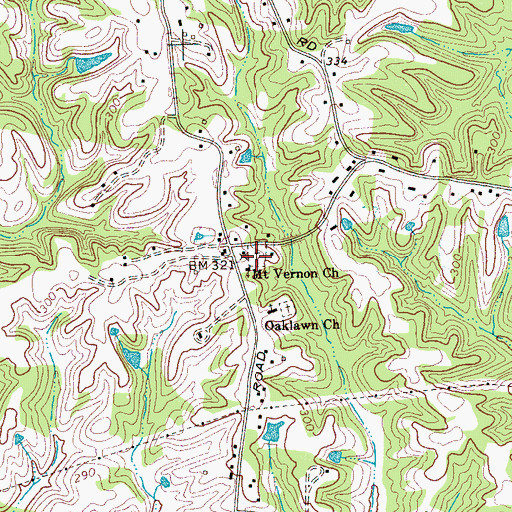 Topographic Map of Mount Vernon Cemetery, TN
